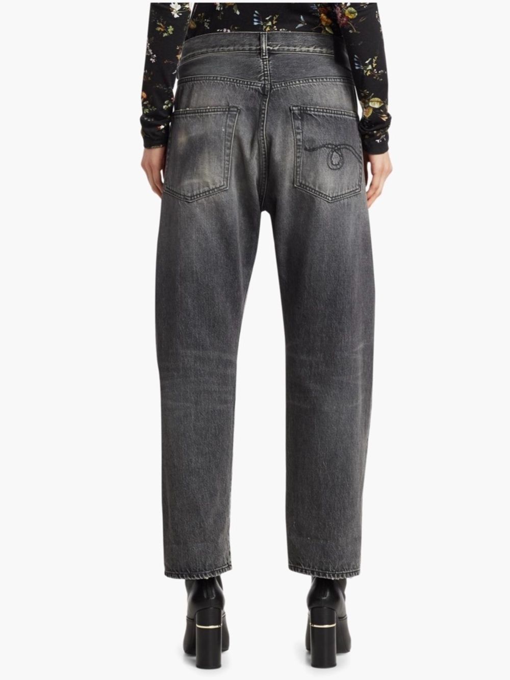 R13 Crossover jeans in Leyton Black - Picture 3 of 5